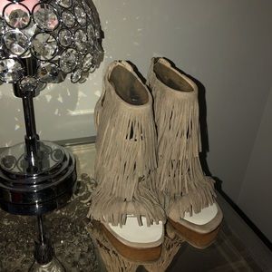 Steve Madden Fringe Suede Booties/Pump/Stiletto